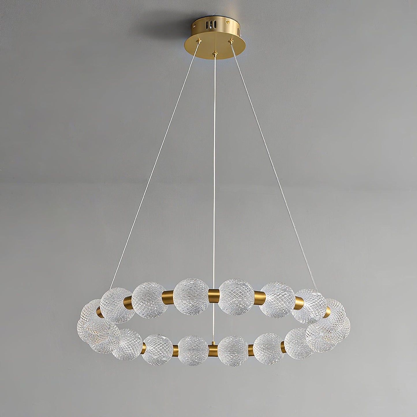 Elegant Pearl Chandelier with Adjustable Height and Crystal Accents