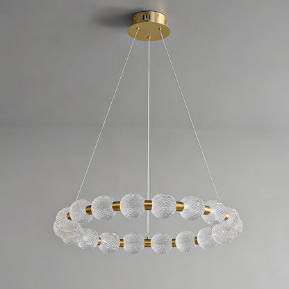 Elegant Pearl Chandelier with Adjustable Height and Crystal Accents