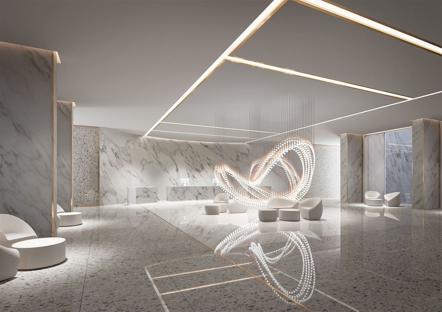 Customizable Pearl Curtain Chandelier with Dimmable Lighting Options