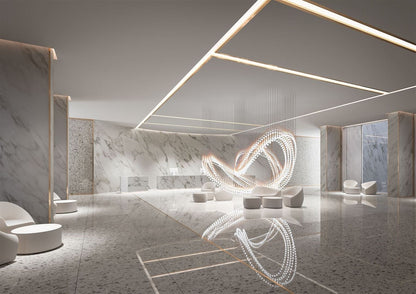 Customizable Pearl Curtain Chandelier with Dimmable Lighting Options