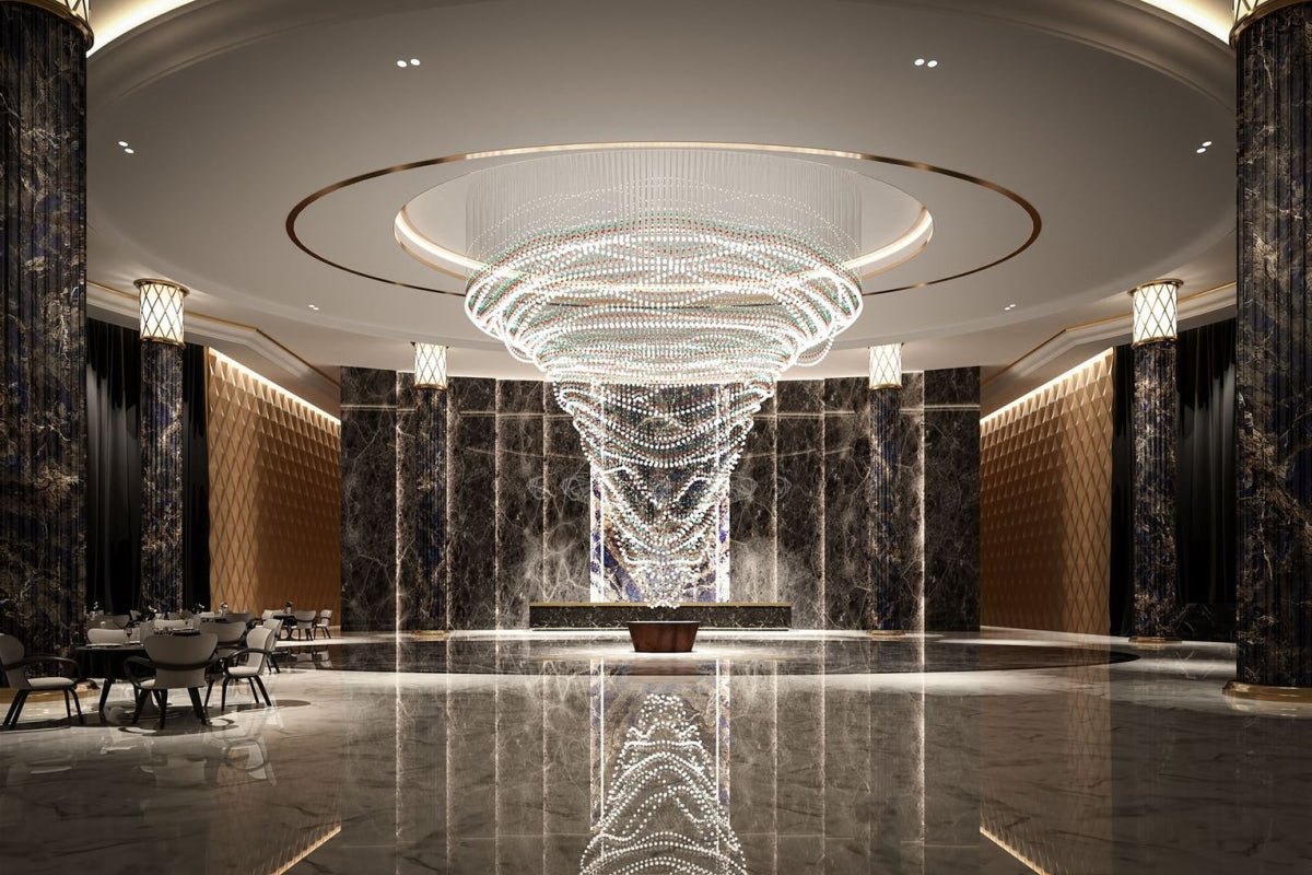 Customizable Pearl Curtain Chandelier with Dimmable Lighting Options