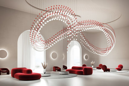 Customizable Pearl Curtain Chandelier with Dimmable Lighting Options