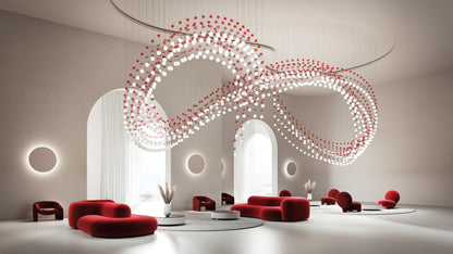 Customizable Pearl Curtain Chandelier with Dimmable Lighting Options