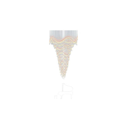 Customizable Pearl Curtain Chandelier with Dimmable Lighting Options