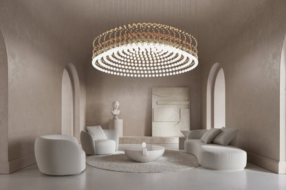 Customizable Pearl Curtain Chandelier with Dimmable Lighting Options