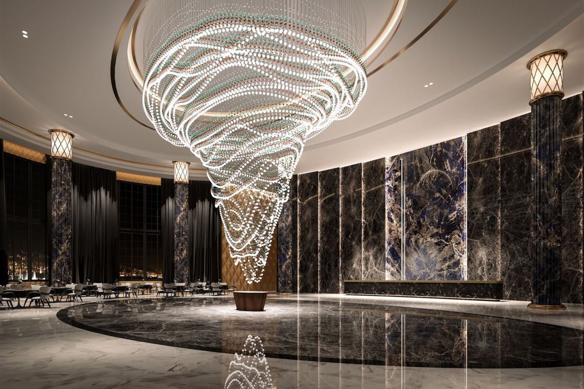 Customizable Pearl Curtain Chandelier with Dimmable Lighting Options