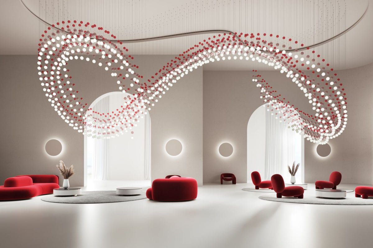 Customizable Pearl Curtain Chandelier with Dimmable Lighting Options