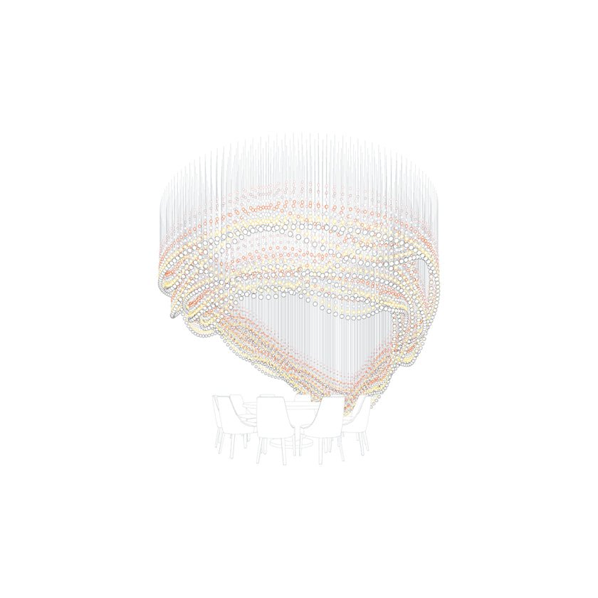 Customizable Pearl Curtain Chandelier with Dimmable Lighting Options