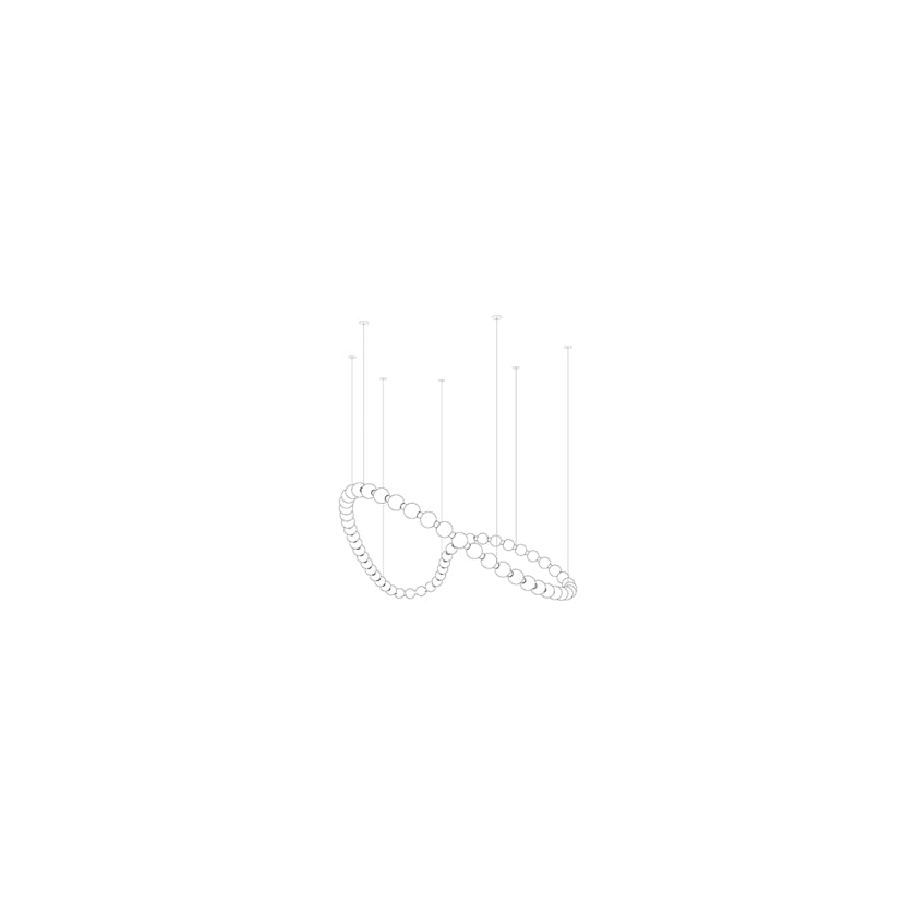 Customizable Pearl Drop Chandelier with Adjustable Height & LED Lights