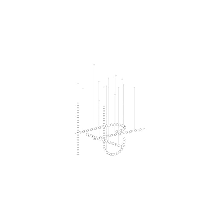 Customizable Pearl Drop Chandelier with Adjustable Height & LED Lights