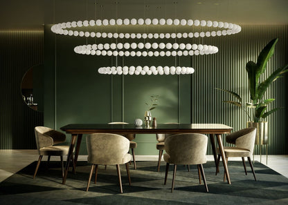 Customizable Pearl Drop Chandelier with Adjustable Height & LED Lights