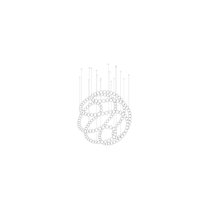 Customizable Pearl Drop Chandelier with Adjustable Height & LED Lights