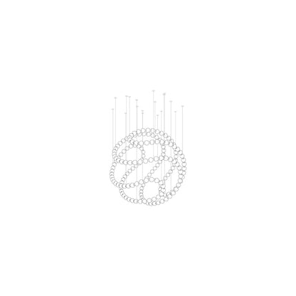 Customizable Pearl Drop Chandelier with Adjustable Height & LED Lights