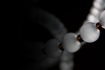 Customizable Pearl Drop Chandelier with Adjustable Height & LED Lights