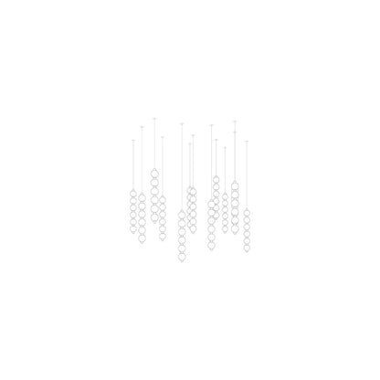 Customizable Pearl Drop Chandelier with Adjustable Height & LED Lights