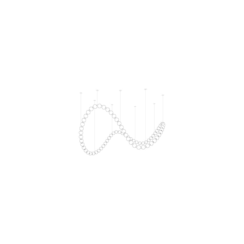 Customizable Pearl Drop Chandelier with Adjustable Height & LED Lights
