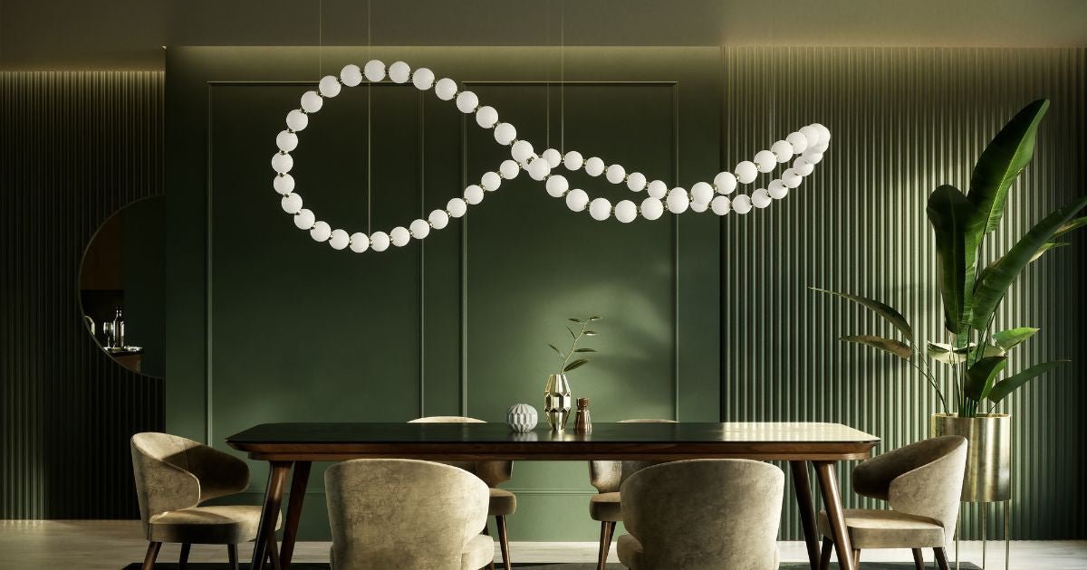 Customizable Pearl Drop Chandelier with Adjustable Height & LED Lights