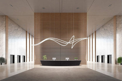 Customizable Pearl Drop Chandelier with Adjustable Height & LED Lights