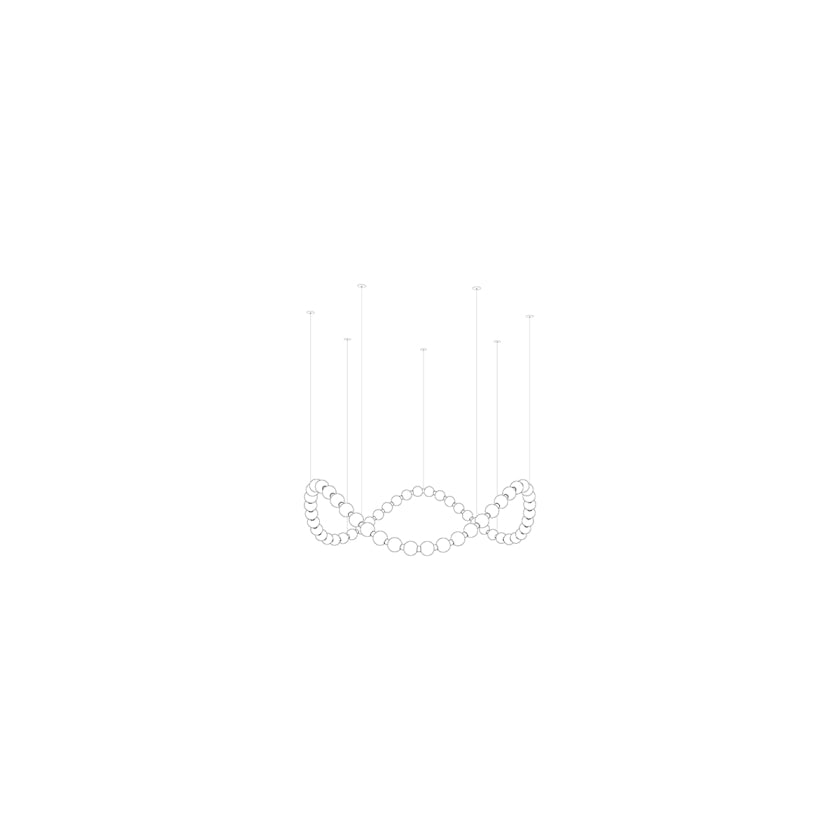 Customizable Pearl Drop Chandelier with Adjustable Height & LED Lights