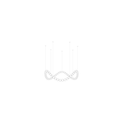 Customizable Pearl Drop Chandelier with Adjustable Height & LED Lights