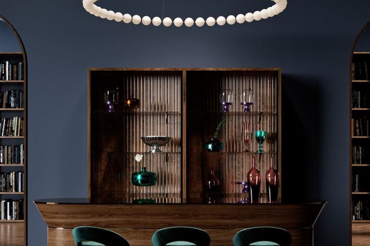 Customizable Pearl Drop Chandelier with Adjustable Height & LED Lights