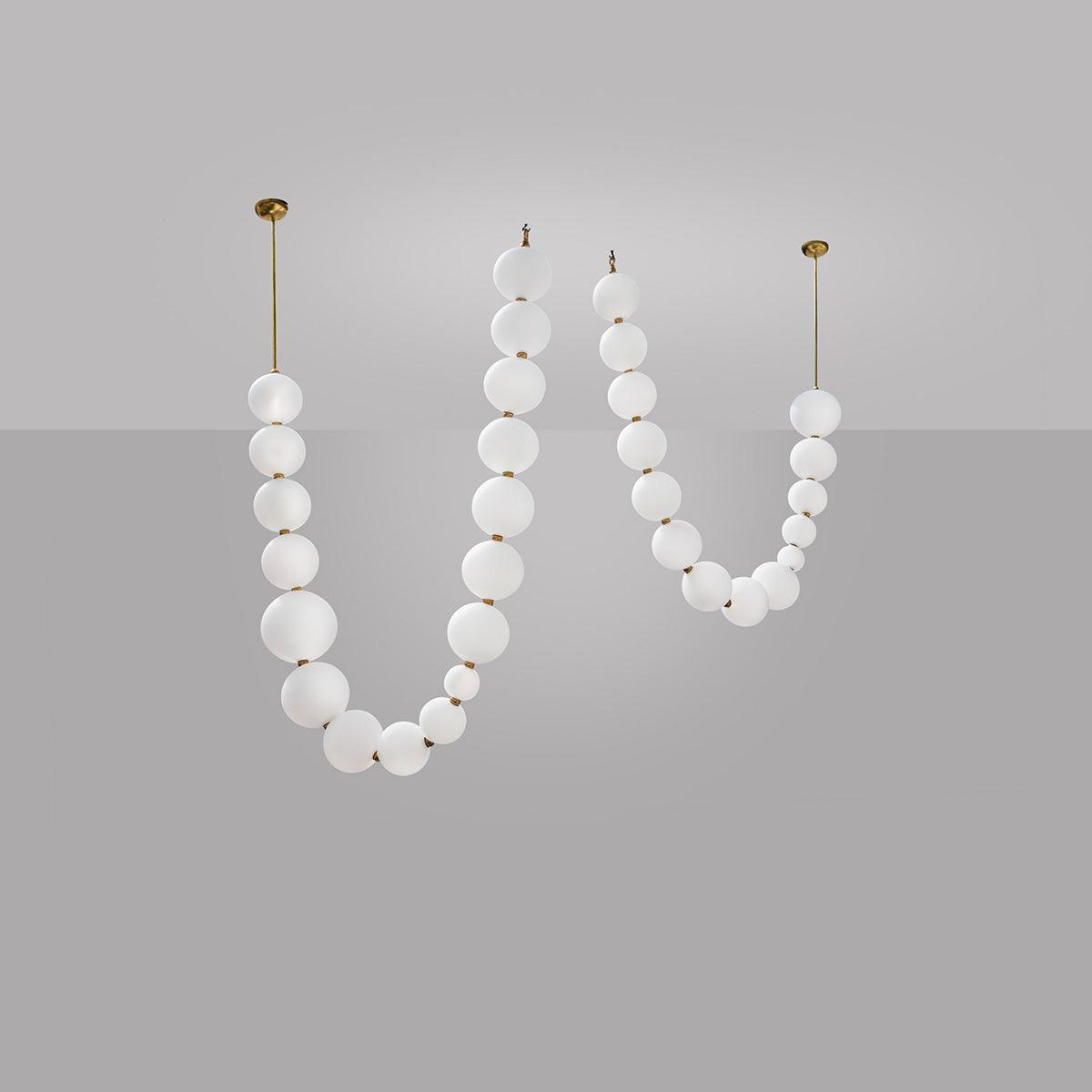 Elegant Pearl Ball Chandelier Necklace - Adjustable Length, Durable De