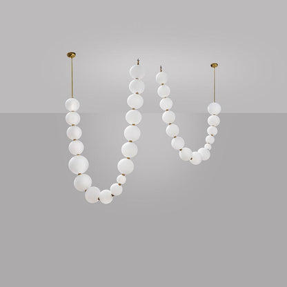 Elegant Pearl Ball Chandelier Necklace - Adjustable Length, Durable De