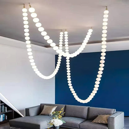 Elegant Pearl Ball Chandelier Necklace - Adjustable Length, Durable De
