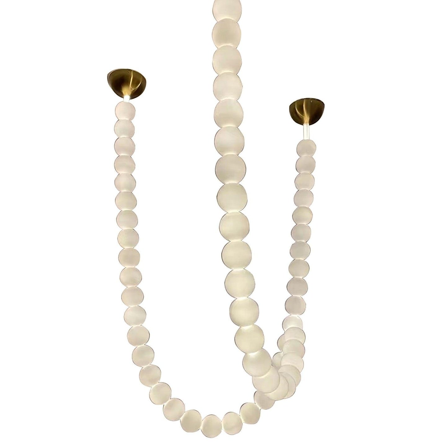 Elegant Pearl Ball Chandelier Necklace - Adjustable Length, Durable De