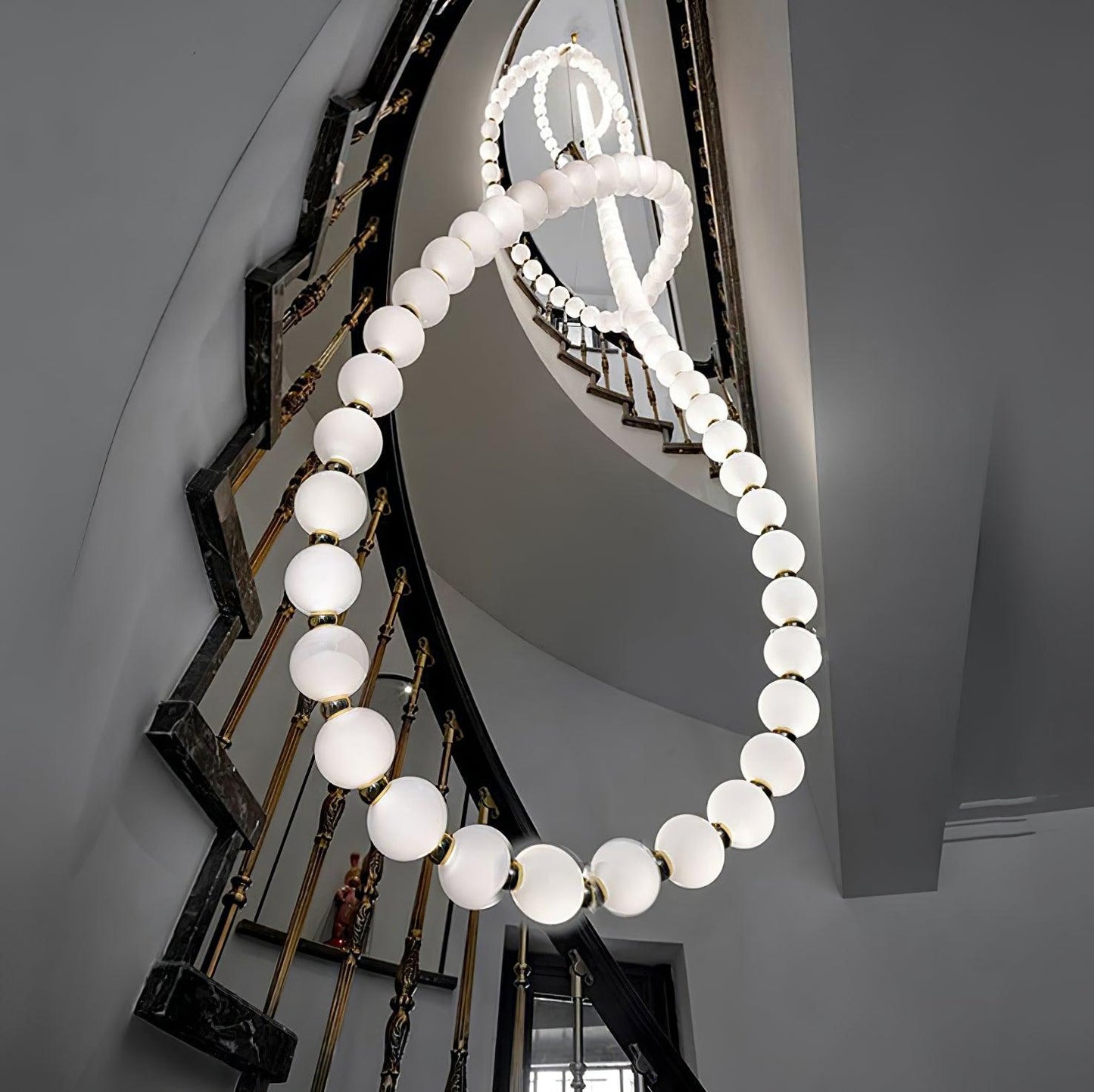 Elegant Pearl Ball Chandelier Necklace - Adjustable Length, Durable De