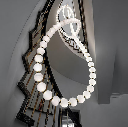 Elegant Pearl Ball Chandelier Necklace - Adjustable Length, Durable De