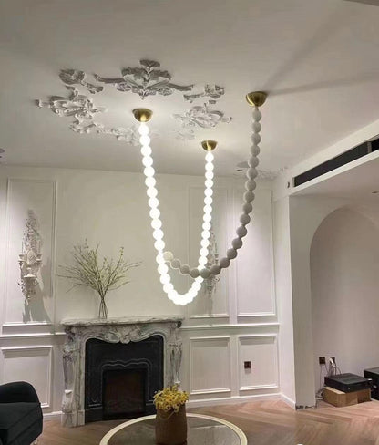 Elegant Pearl Ball Chandelier Necklace - Adjustable Length, Durable De