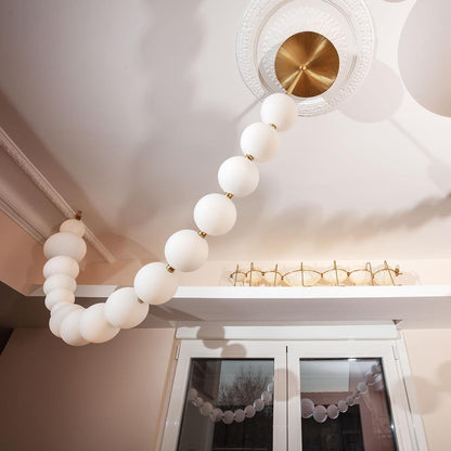 Elegant Pearl Ball Chandelier Necklace - Adjustable Length, Durable De