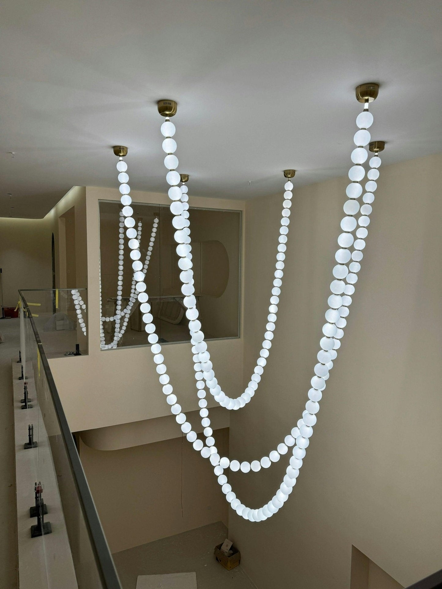 Elegant Pearl Ball Chandelier Necklace - Adjustable Length, Durable De