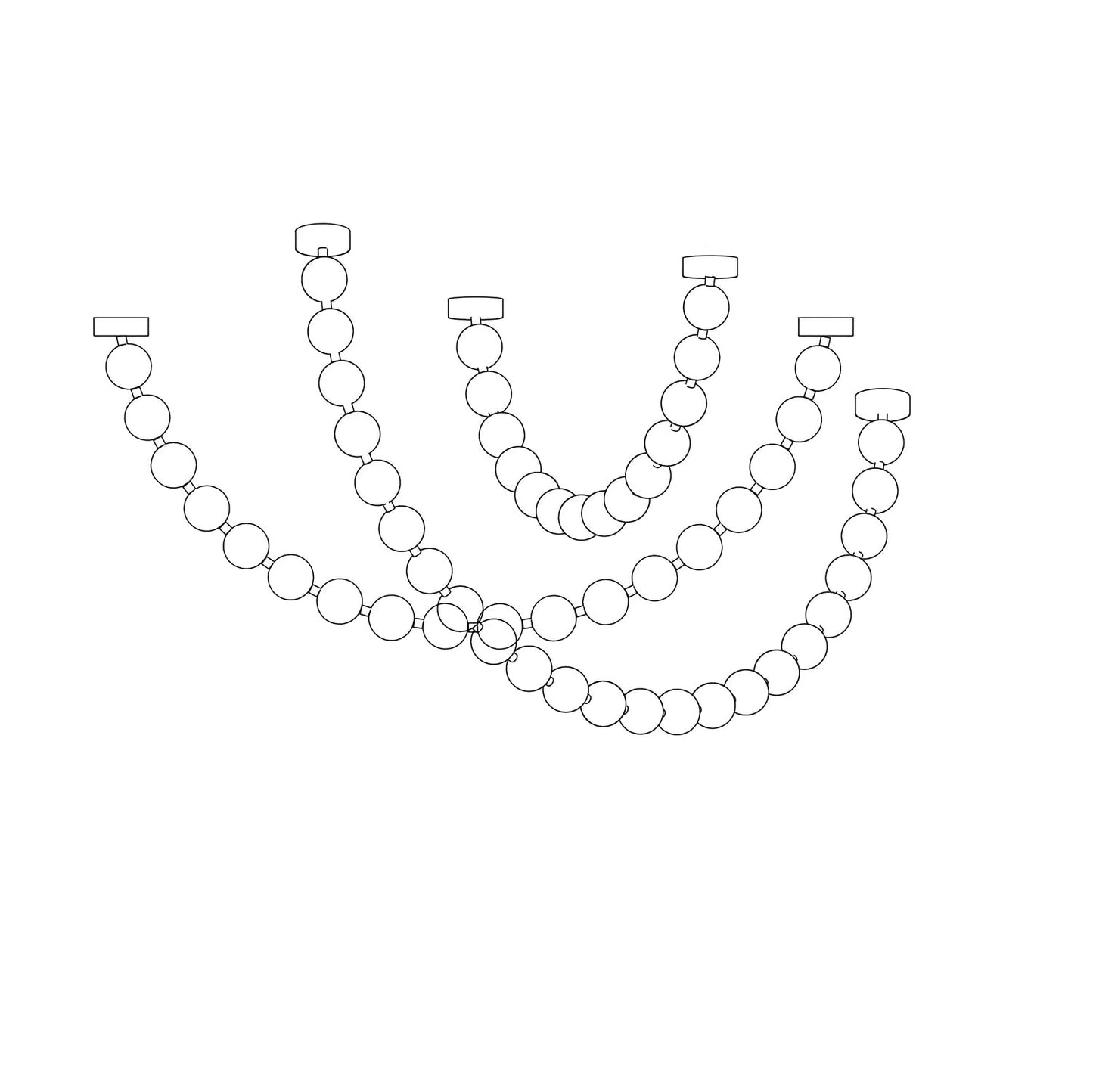 Elegant Pearl Ball Chandelier Necklace - Adjustable Length, Durable De