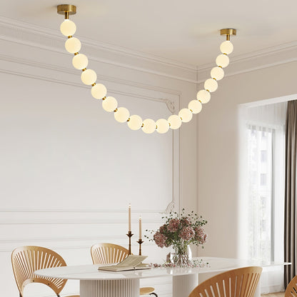 Elegant Pearl Ball Chandelier Necklace - Adjustable Length, Durable De
