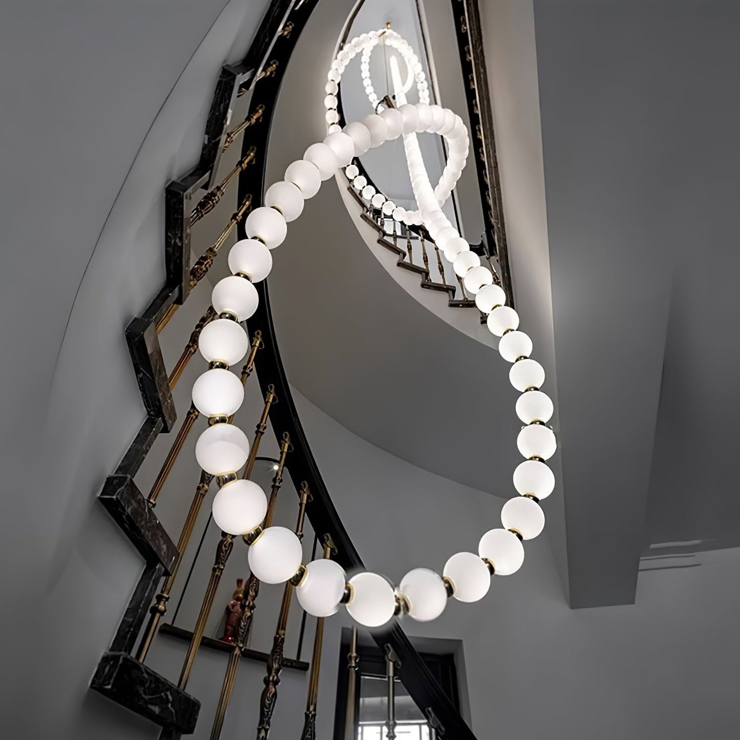 Elegant Pearl Ball Chandelier Necklace - Adjustable Length, Durable De