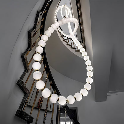 Elegant Pearl Ball Chandelier Necklace - Adjustable Length, Durable De