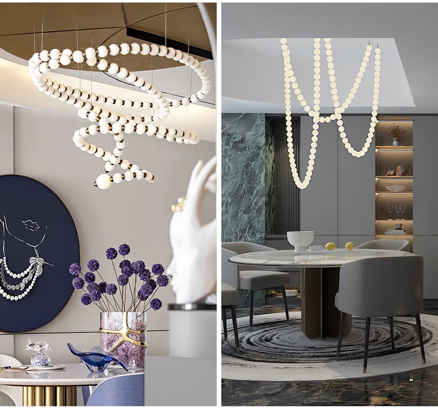 Elegant Pearl Ball Chandelier Necklace - Adjustable Length, Durable De