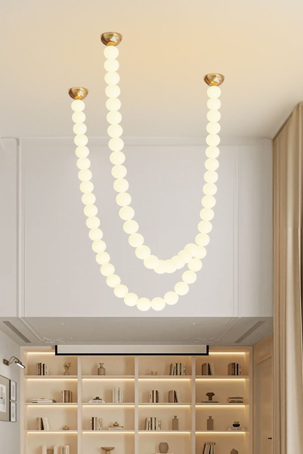 Elegant Pearl Ball Chandelier Necklace - Adjustable Length, Durable De