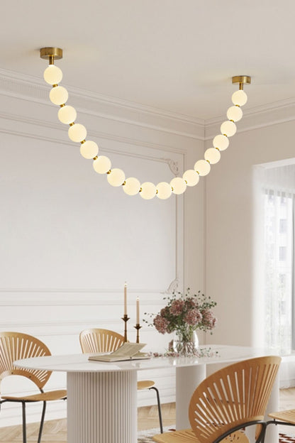 Elegant Pearl Ball Chandelier Necklace - Adjustable Length, Durable De