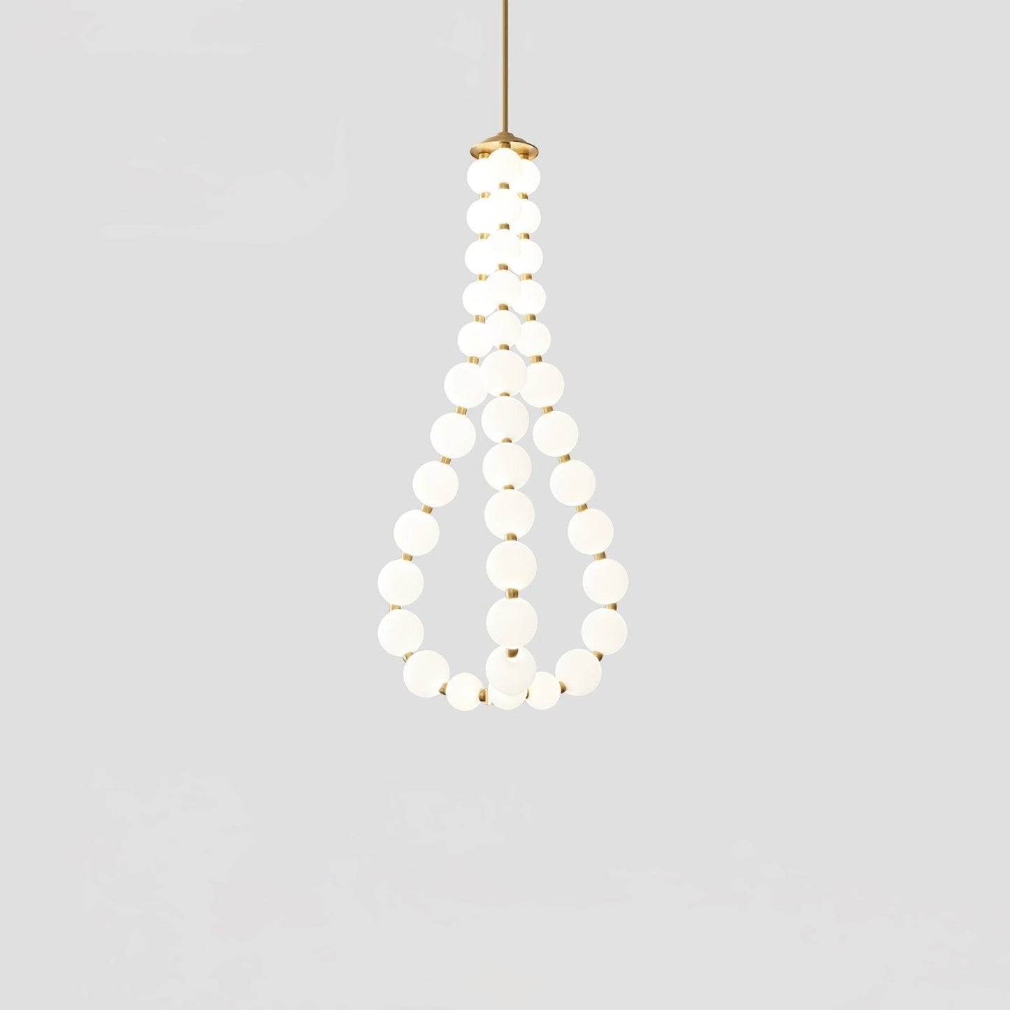 Elegant Glass Pearl Necklace Chandelier with Adjustable Height & Cryst