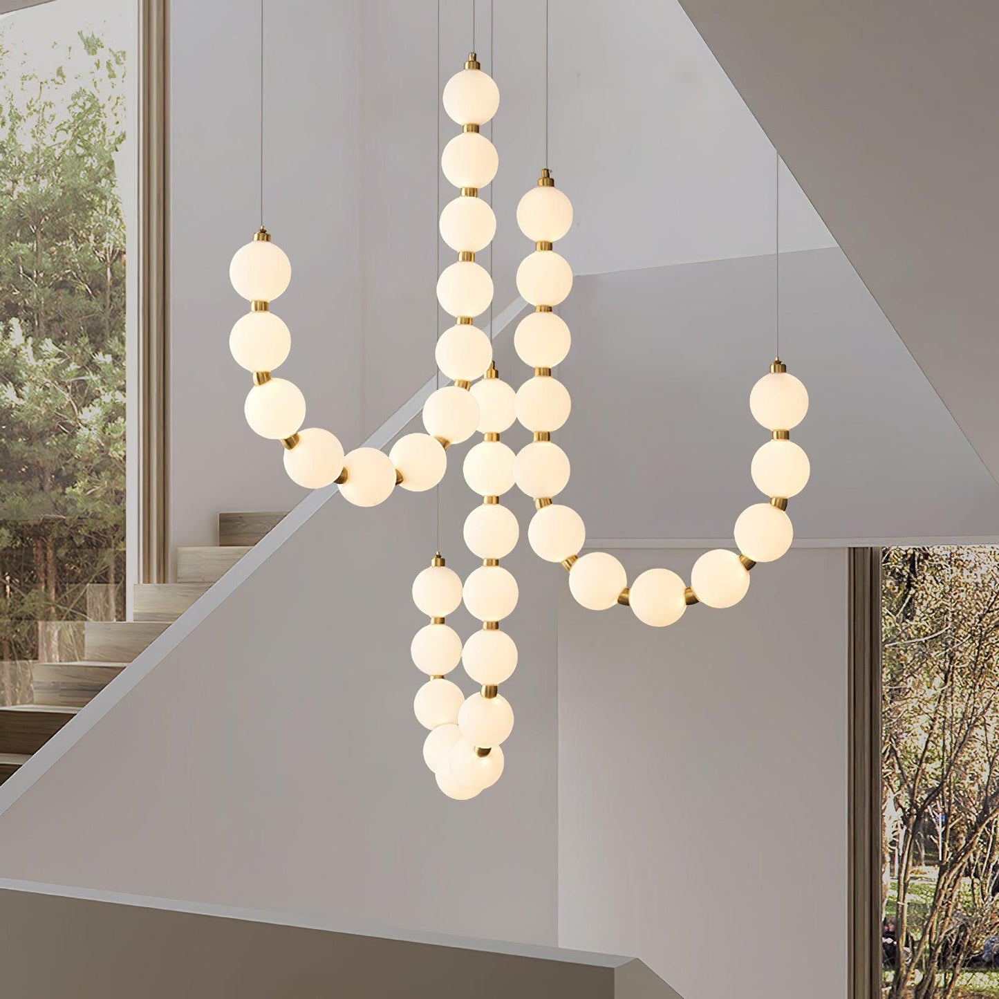 Elegant Acrylic Pearl Chandelier Necklace - Lightweight & Versatile