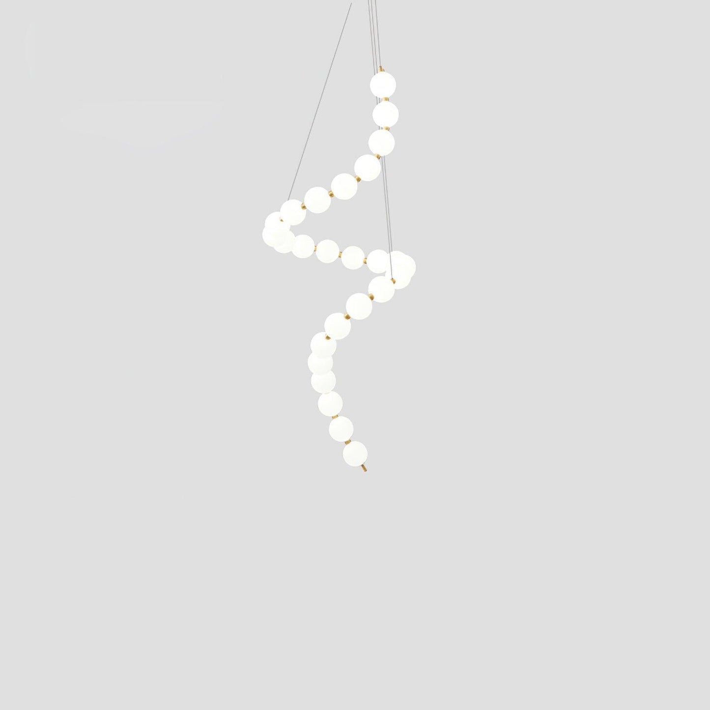 Elegant Glass Pearl Necklace Chandelier with Adjustable Height & Cryst