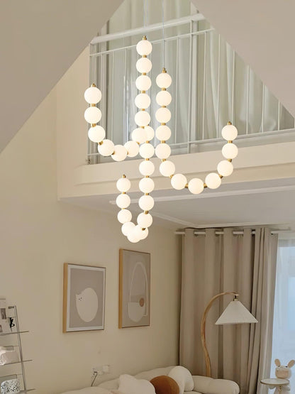 Elegant Acrylic Pearl Chandelier Necklace - Lightweight & Versatile