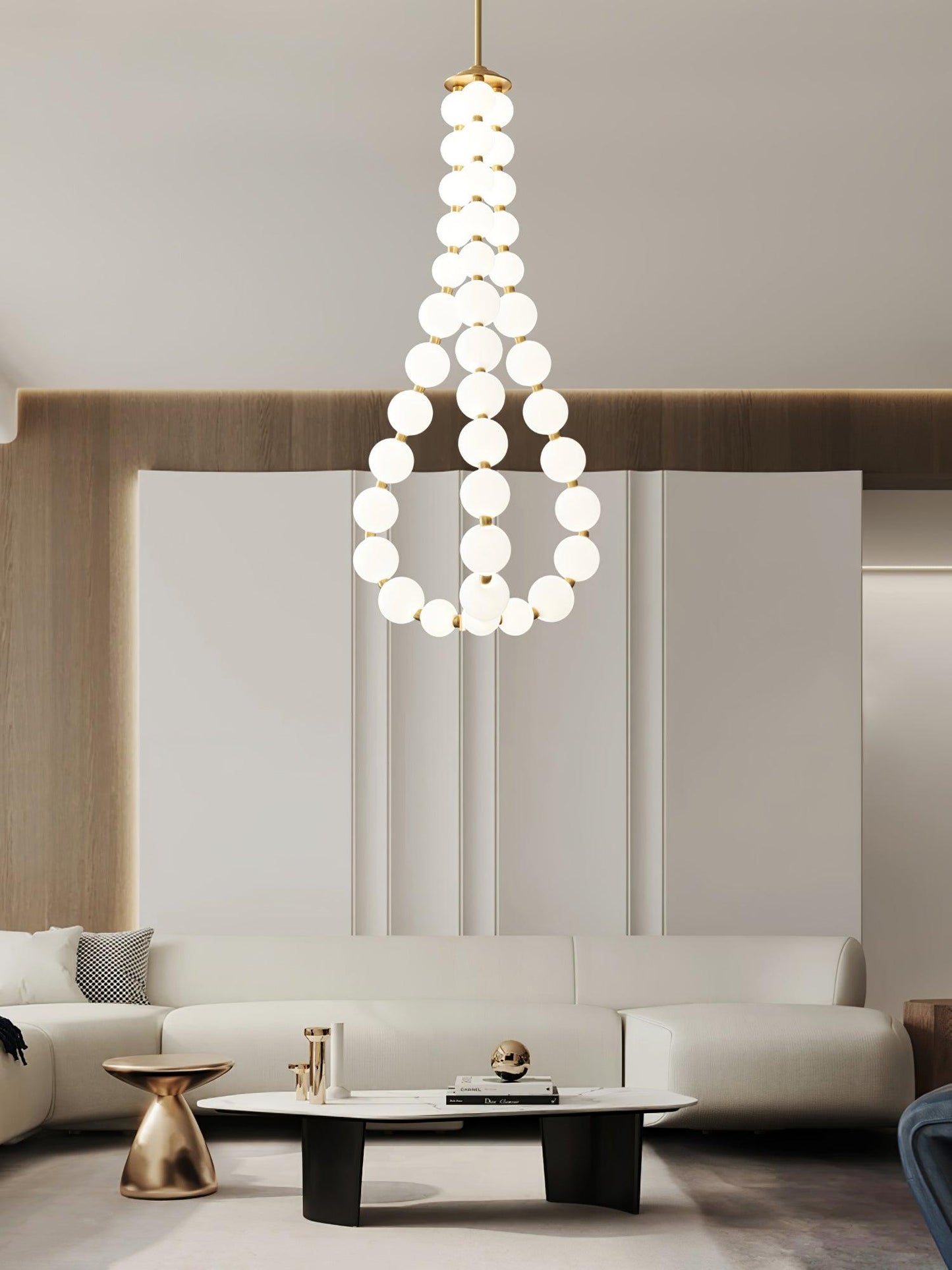 Elegant Acrylic Pearl Chandelier Necklace - Lightweight & Versatile