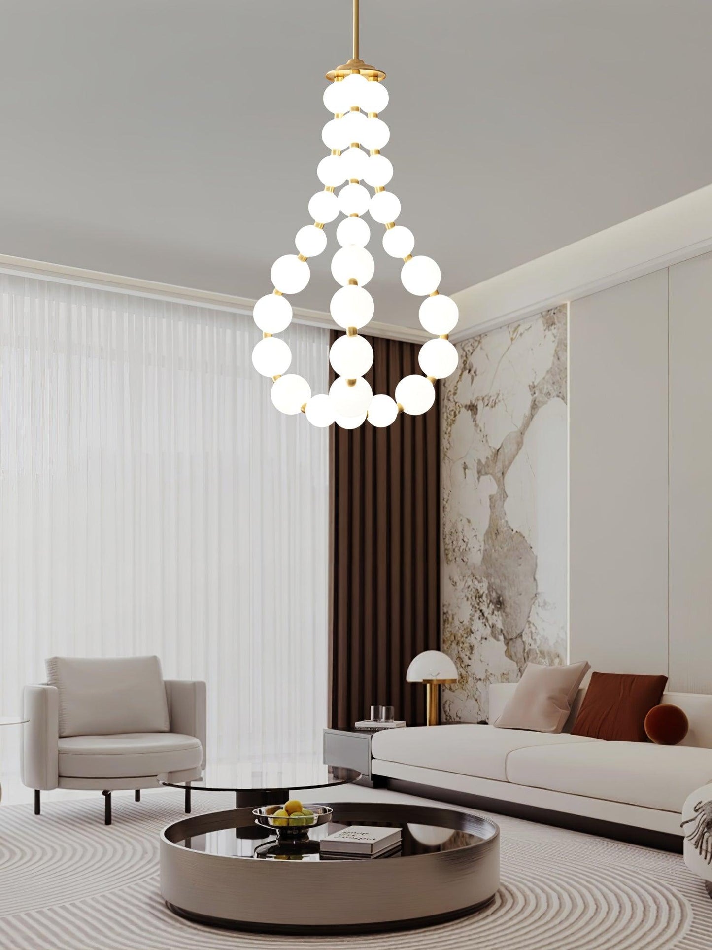 Elegant Acrylic Pearl Chandelier Necklace - Lightweight & Versatile