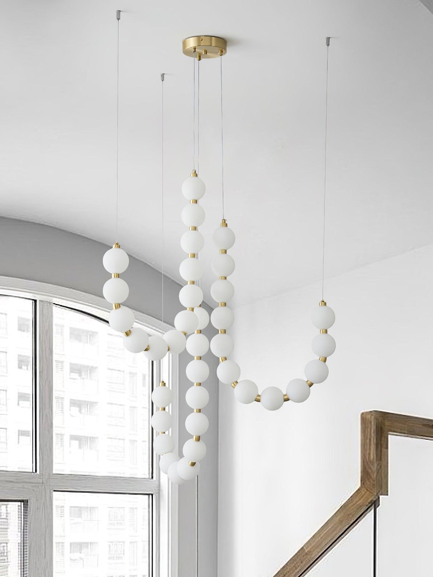 Elegant Acrylic Pearl Chandelier Necklace - Lightweight & Versatile