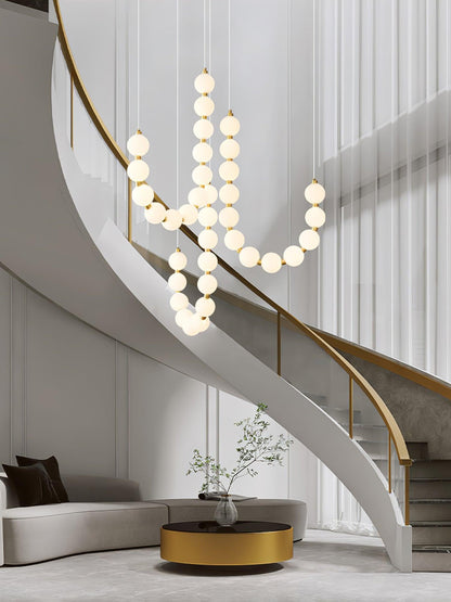 Elegant Acrylic Pearl Chandelier Necklace - Lightweight & Versatile