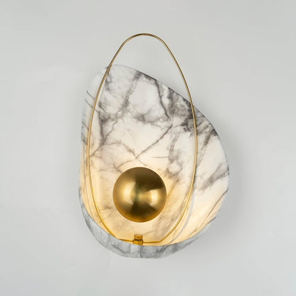 Marbled Shell Wall Sconce - Elegant Design with Soft Ambient Lighting